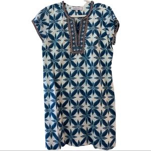 Bella Tu Cap Sleeve beaded cotton dress, size L